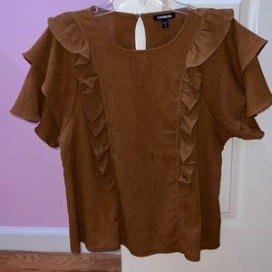 Brown slowly short sleeve blouse
